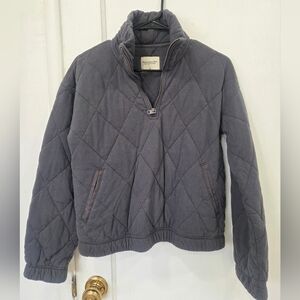 Abercrombie & Fitch Quilted 1/4 Pullover Women Xs Gray